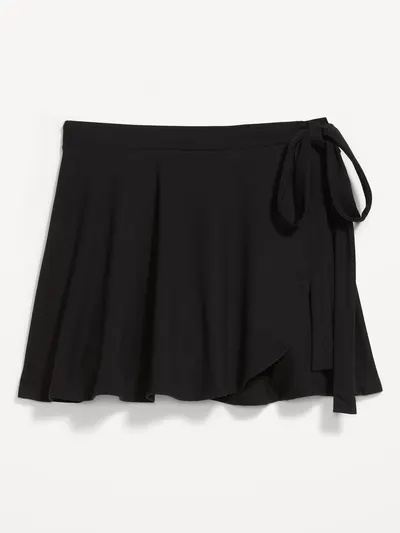 StudioSmooth Mini Wrap Skirt - Black Jack