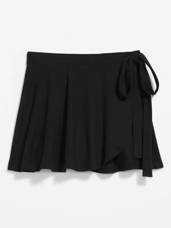 StudioSmooth Mini Wrap Skirt - Black Jack