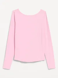 StudioSmooth Reversible Long-Sleeve Scoop-Back Top - Bergamot — view 2