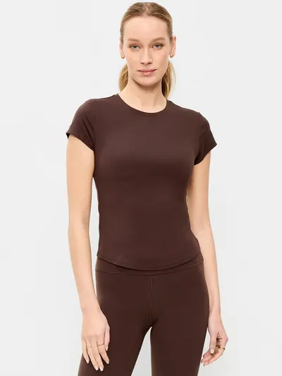 StudioSmooth Short-Sleeve Base Layer Top - Black Coffee