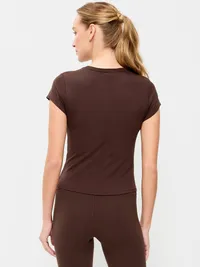 StudioSmooth Short-Sleeve Base Layer Top - Black Coffee — view 2