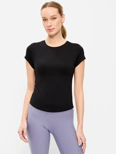 StudioSmooth Short-Sleeve Base Layer Top - Black Jack