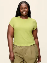 StudioSmooth Short-Sleeve Base Layer Top - Marshy Grass — view 5