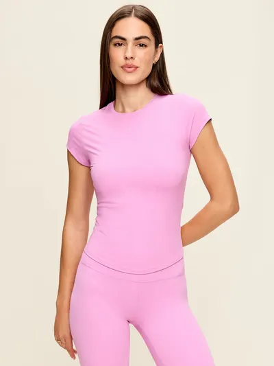 StudioSmooth Short-Sleeve Base Layer Top - Orchid