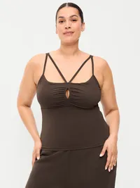 StudioSmooth Strappy Light Support Top - Black Coffee — view 5