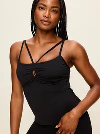StudioSmooth Strappy Light Support Top - Black Jack — view 4
