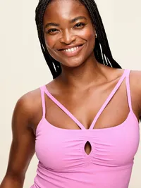 StudioSmooth Strappy Light Support Top - Rock Rose — view 4