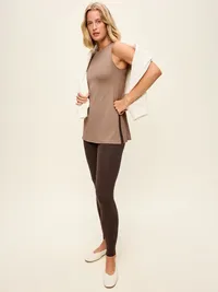 StudioSmooth Tunic Tank - Mocha — view 3