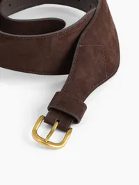 Suede Oversized Belt - Dark brown — view 3