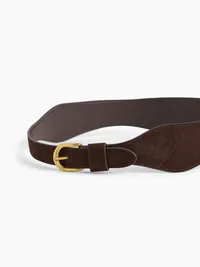 Suede Oversized Belt - Dark brown — view 4