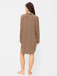 Sunday Sleep Knit Jersey Dress - Leopard — view 2