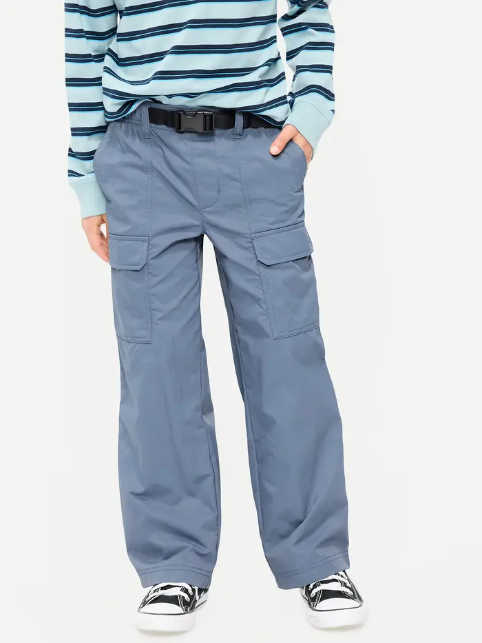 Super Baggy Belted Pull-On Cargo Pants for Boys - Wintry Waters