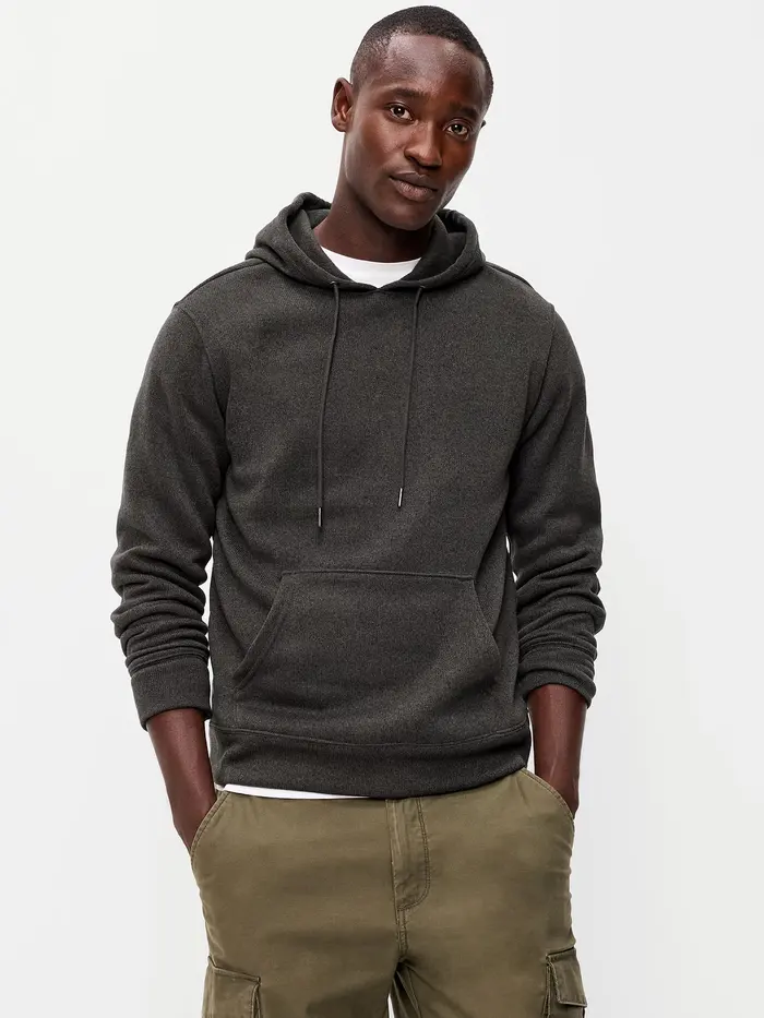 Sweater Fleece Pullover Hoodie - Black Jack