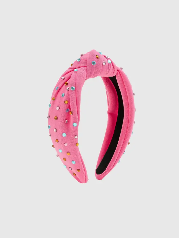 Sweet Wink Raspberry Rhinestone Headband - Raspberry