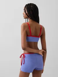 Swim Skort - Blue & red stripe — view 2