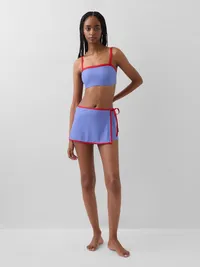 Swim Skort - Blue & red stripe — view 3