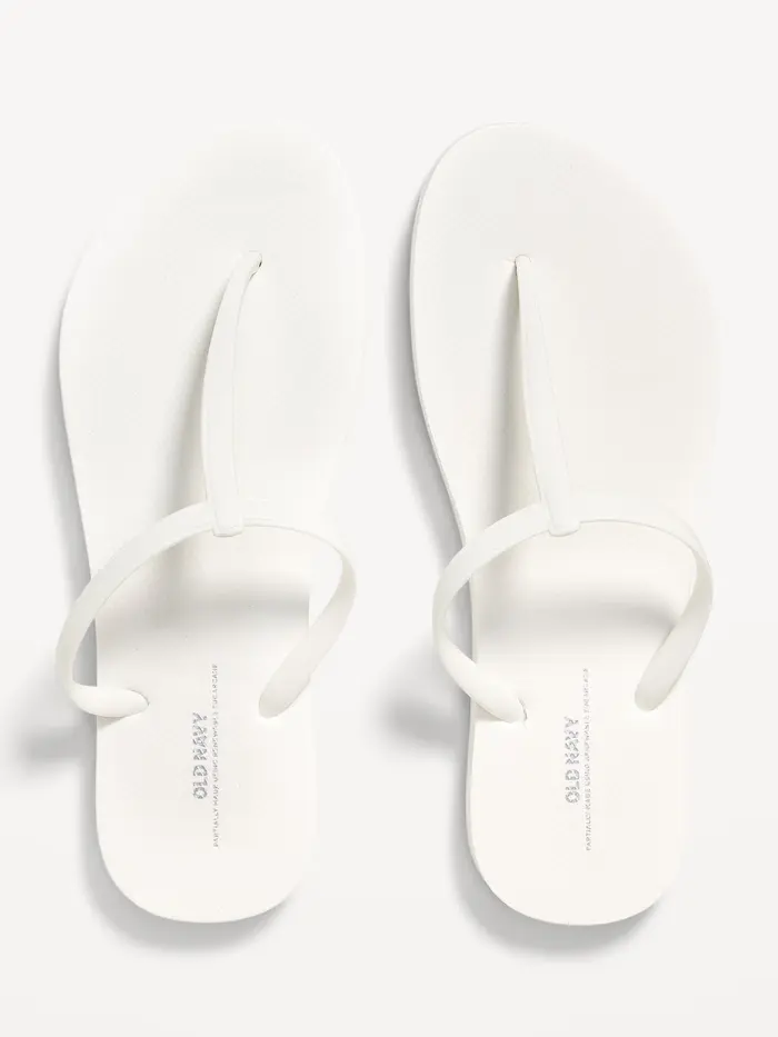 T-Strap Sandals (Partially Plant-Based) - White