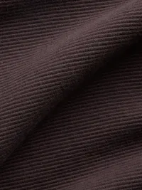 Textured Cotton Oversized Half-Zip Pullover - Terra brown — view 4