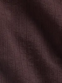 Textured Dobby Fitted Shirt - Terra brown — view 4