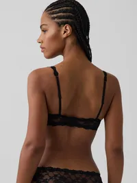 Textured Lace Bralette - True black — view 2