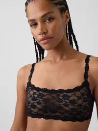 Textured Lace Bralette - True black — view 3