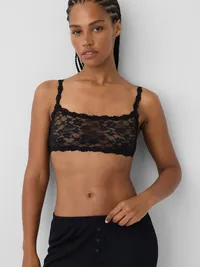 Textured Lace Bralette - True black — view 5