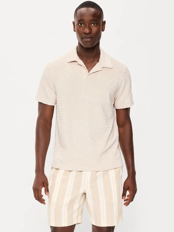 Textured Terry Polo - Wish Bone