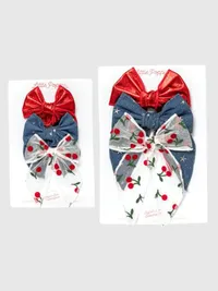 The Cherry Bow Clip Set - Multi — view 2