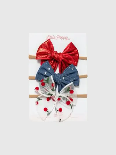 The Cherry Headband Bow Set - Multi