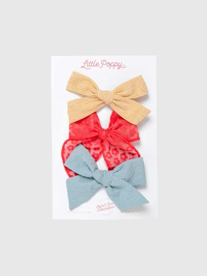 The Dahlia Bow Clip Set - MULTI