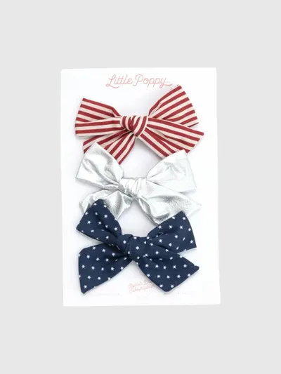 The Lauren Bow Clip Set - Multi