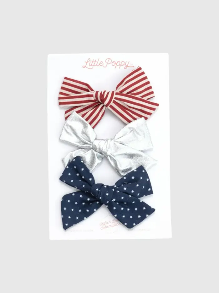 The Lauren Bow Clip Set - Multi