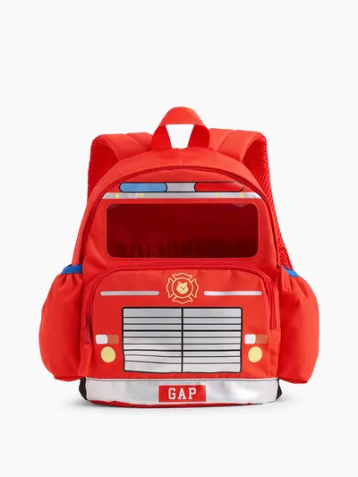 Toddler Firetruck Backpack - Red