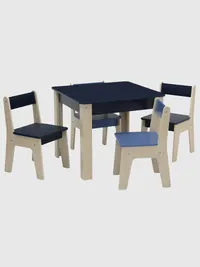 Toddler Table and Chairs Set - Navy — view 2