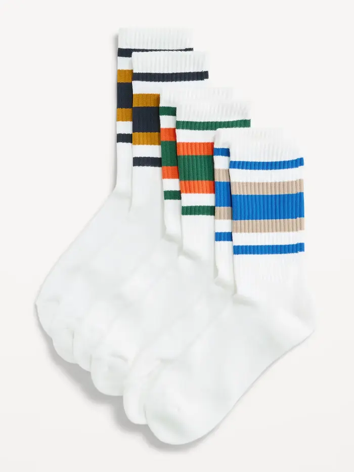 Tube Socks 3-Pack - White Multi Stripe