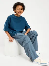 Ultra Baggy Pull-On Cargo Pants for Boys - Wintry Waters — view 3