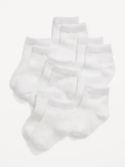 Unisex Crew Socks 6-Pack for Toddler & Baby - Solid White