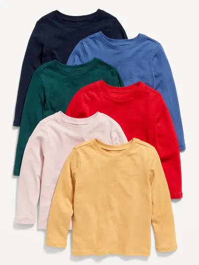 Unisex Solid T-Shirt 6-Pack for Toddler - Rainbow