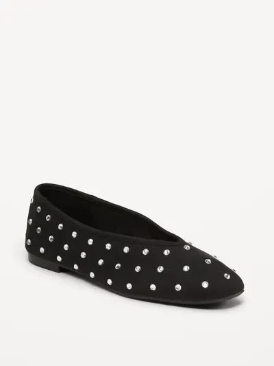 V-Cut Ballet Flats - Crystal