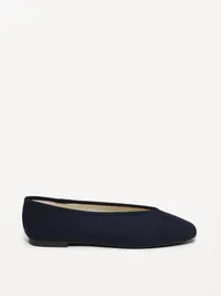 V-Cut Ballet Flats - Navy Blue — view 4