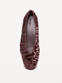 V-Cut Ballet Flats - Sequins — view 2