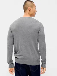 V-Neck Sweater - Medium Gray Heather — view 2