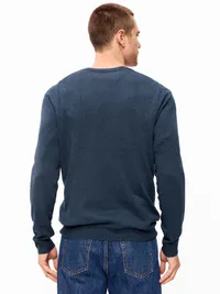 V-Neck Sweater - Navy Heather — view 2