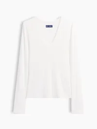 Variegated Rib Top - Fresh white — view 5