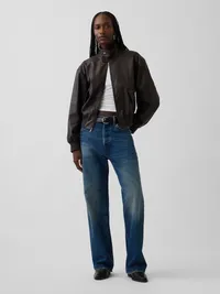 Vegan Leather Bomber Jacket - Dark brown — view 2