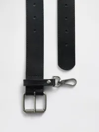 Vegan Leather Key-Ring Belt - BLACK — view 2