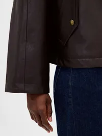 Vegan Leather Swing Jacket - Terra brown — view 5