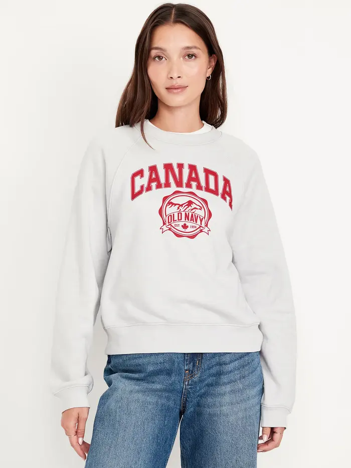 Vintage Canada Logo-Graphic Sweatshirt - Light Gray Heather