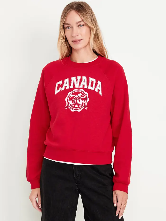 Vintage Canada Logo-Graphic Sweatshirt - Robbie Red