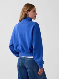 VintageSoft Oversized Half-Zip Wedge Pullover - Admiral blue — view 3